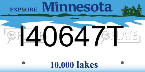 I40647T Minnesota License Plate