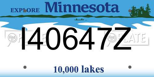 I40647Z Minnesota License Plate