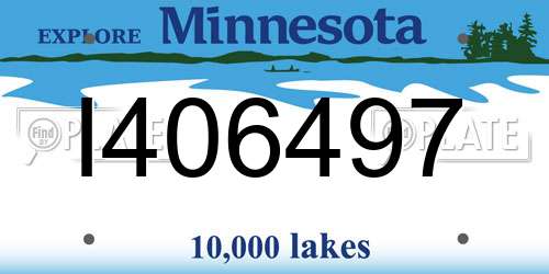 I406497 Minnesota License Plate