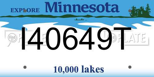 I40649T Minnesota License Plate