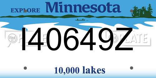 I40649Z Minnesota License Plate