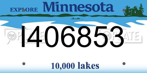 I406853 Minnesota License Plate
