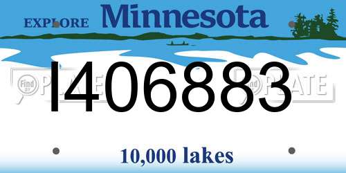 I406883 Minnesota License Plate