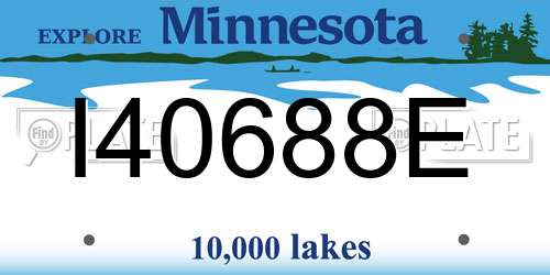 I40688E Minnesota License Plate