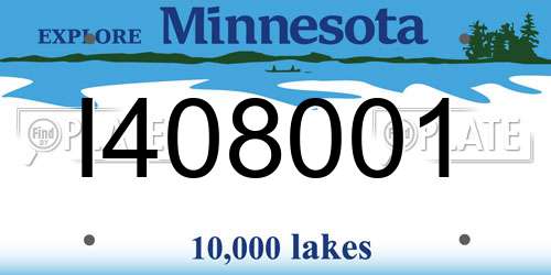 I408001 Minnesota License Plate
