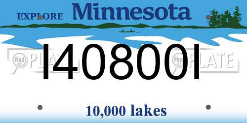 I40800I Minnesota License Plate
