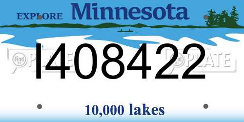 I408422 Minnesota License Plate