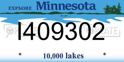 I409302 Minnesota License Plate