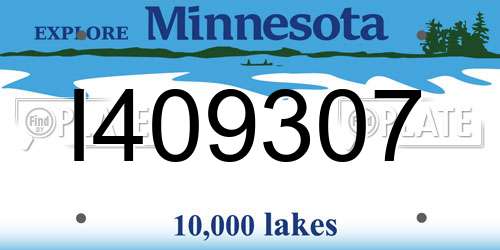 I409307 Minnesota License Plate