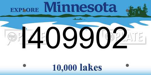 I409902 Minnesota License Plate