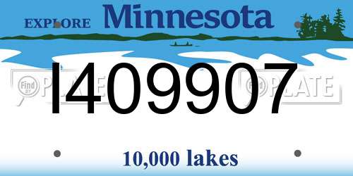 I409907 Minnesota License Plate