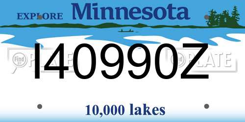 I40990Z Minnesota License Plate
