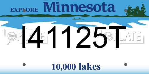 I41125T Minnesota License Plate