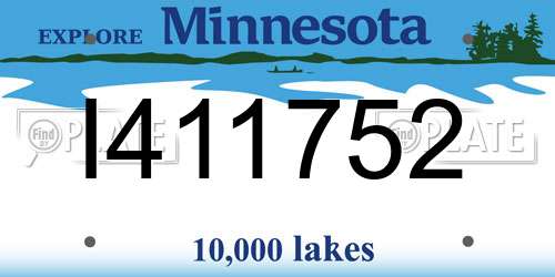 I411752 Minnesota License Plate