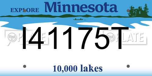 I41175T Minnesota License Plate