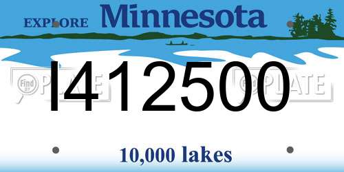 I412500 Minnesota License Plate