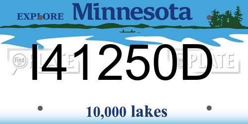 I41250D Minnesota License Plate