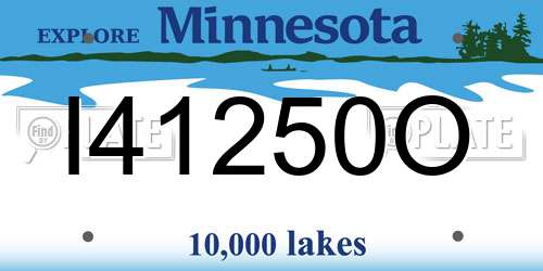 I41250O Minnesota License Plate