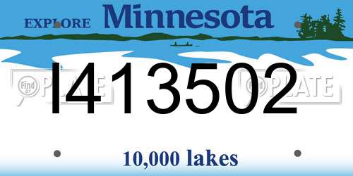 I413502 Minnesota License Plate