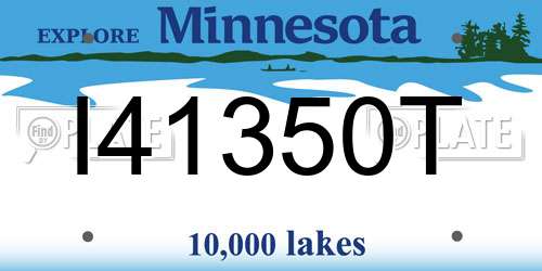 I41350T Minnesota License Plate