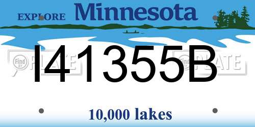 I41355B Minnesota License Plate