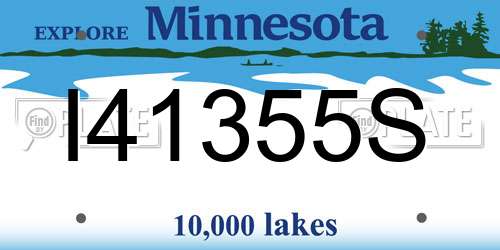 I41355S Minnesota License Plate