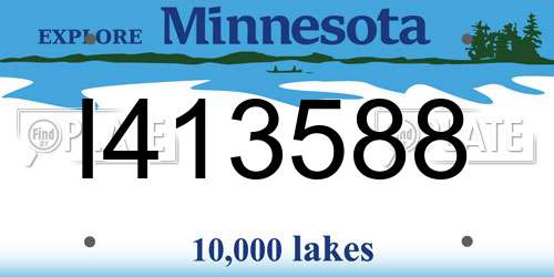 I413588 Minnesota License Plate