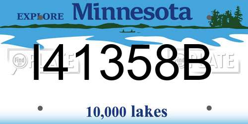 I41358B Minnesota License Plate