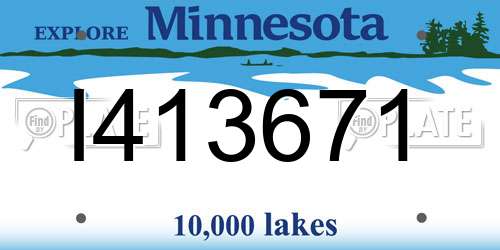 I413671 Minnesota License Plate