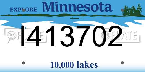 I413702 Minnesota License Plate