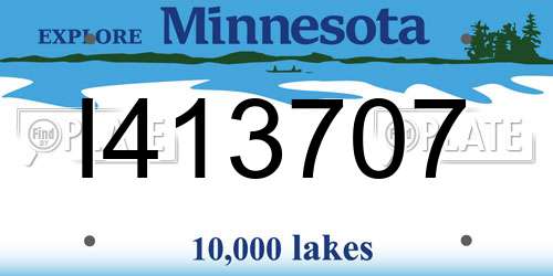I413707 Minnesota License Plate