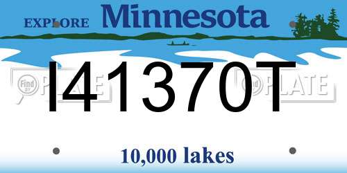 I41370T Minnesota License Plate