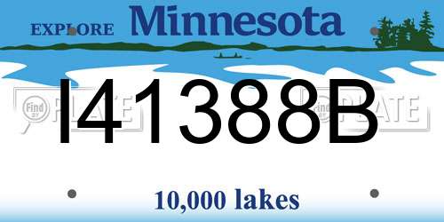 I41388B Minnesota License Plate