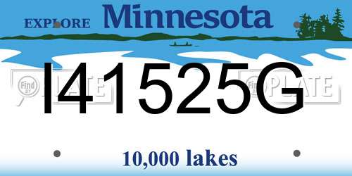 I41525G Minnesota License Plate