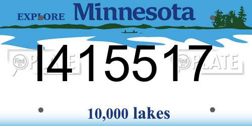 I415517 Minnesota License Plate
