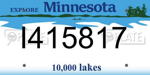 I415817 Minnesota License Plate