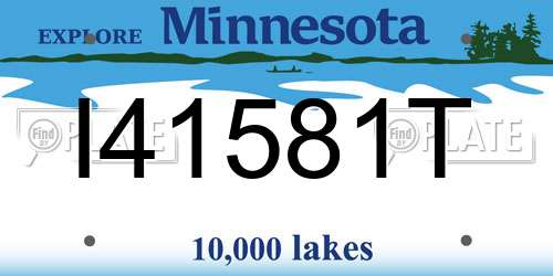 I41581T Minnesota License Plate