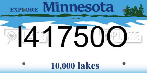I41750O Minnesota License Plate