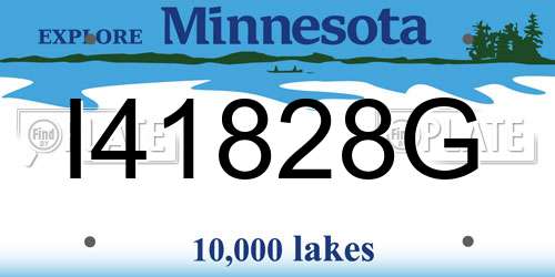 I41828G Minnesota License Plate