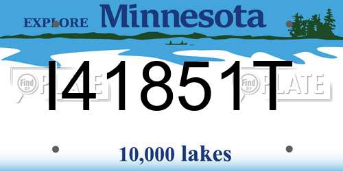 I41851T Minnesota License Plate