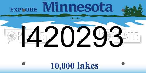 I420293 Minnesota License Plate