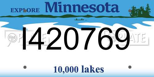 I420769 Minnesota License Plate