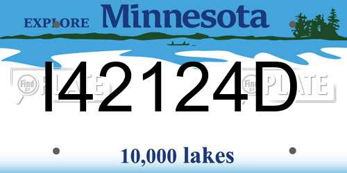 I42124D Minnesota License Plate