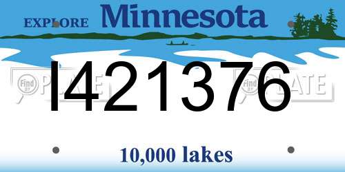 I421376 Minnesota License Plate