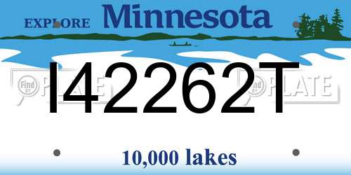 I42262T Minnesota License Plate