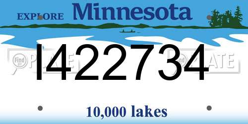 I422734 Minnesota License Plate