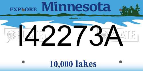 I42273A Minnesota License Plate