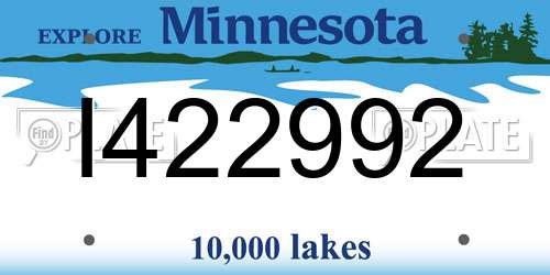 I422992 Minnesota License Plate