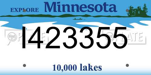I423355 Minnesota License Plate