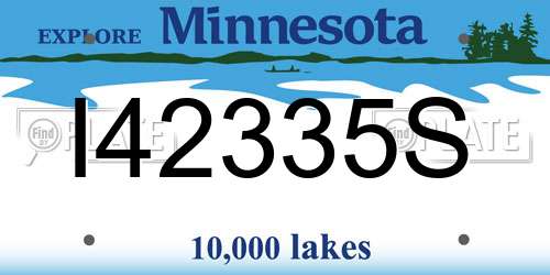 I42335S Minnesota License Plate